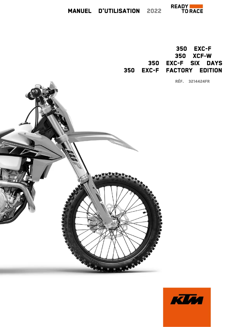 Página 1 del manual Manual de usuario KTM 350 EXC-F Six Days (2022)