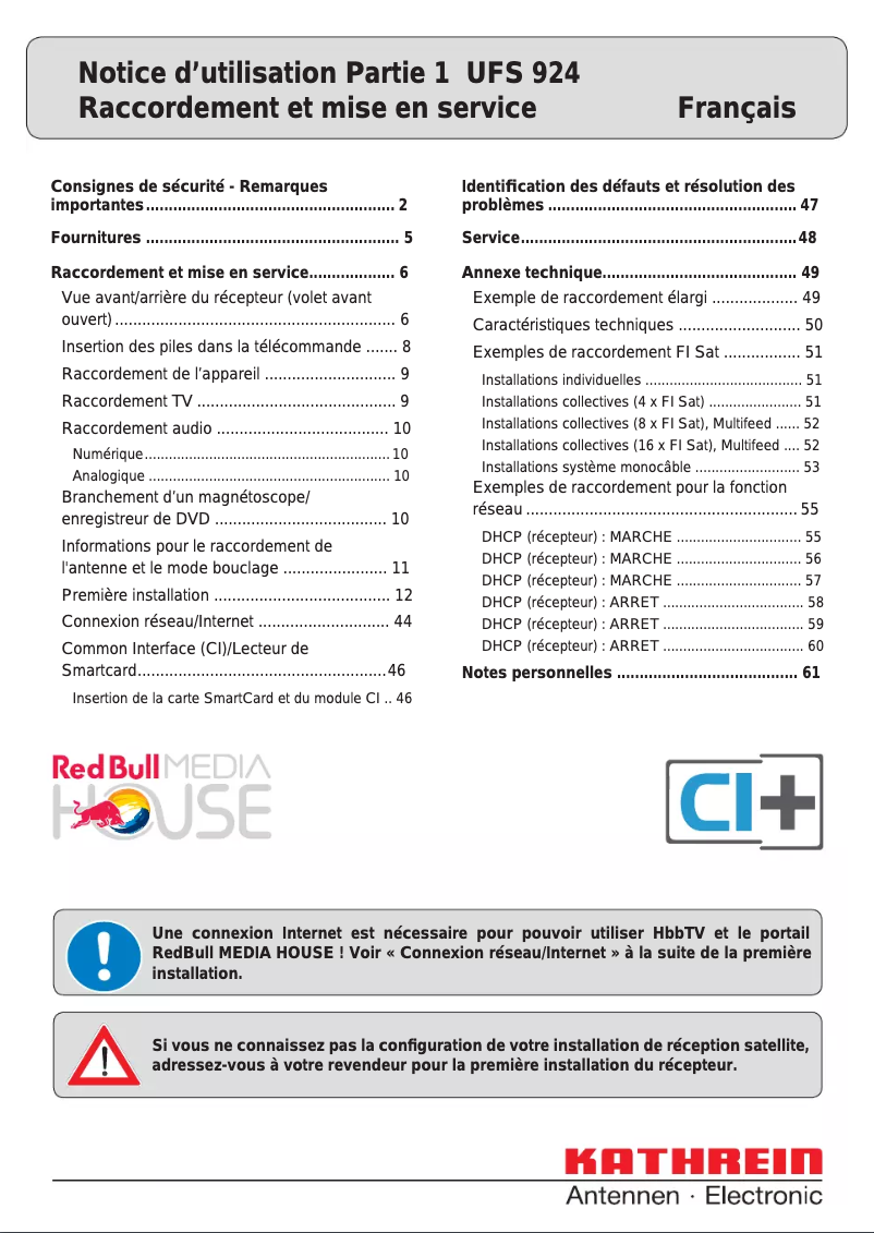 Image de la première page du manuel de l'appareil UFS 924
