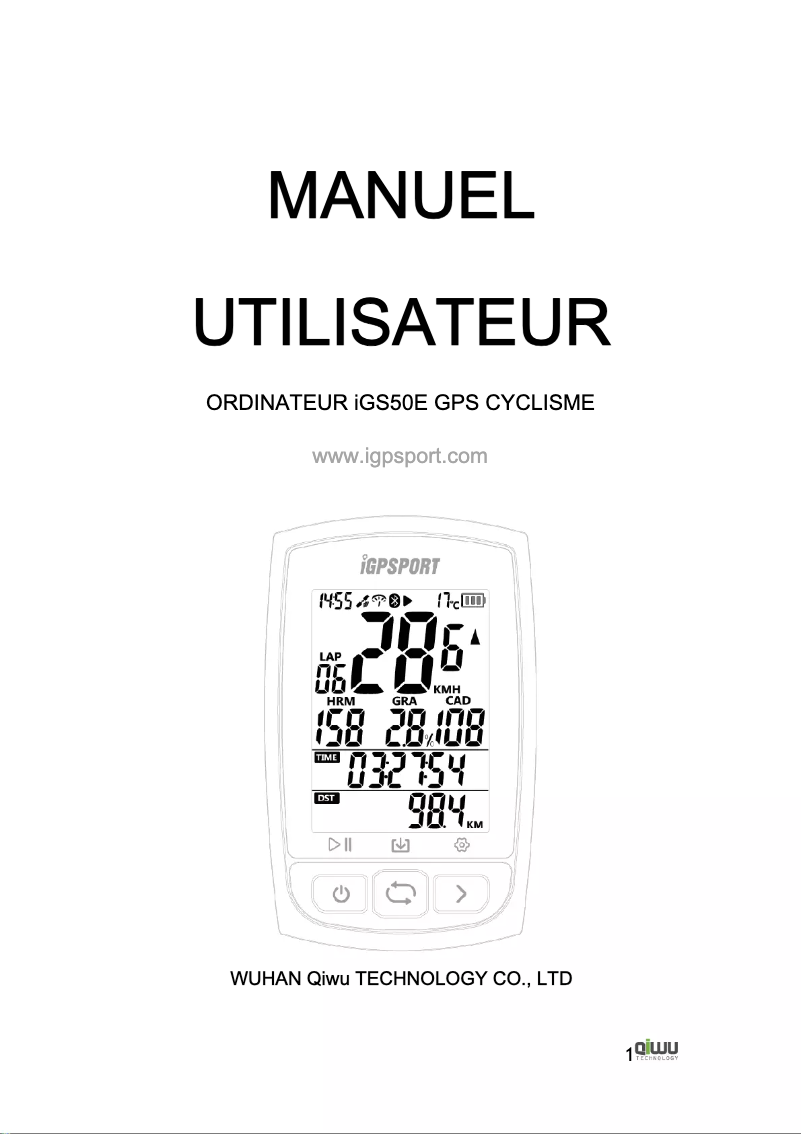 Image de la première page du manuel de l'appareil iGS50E