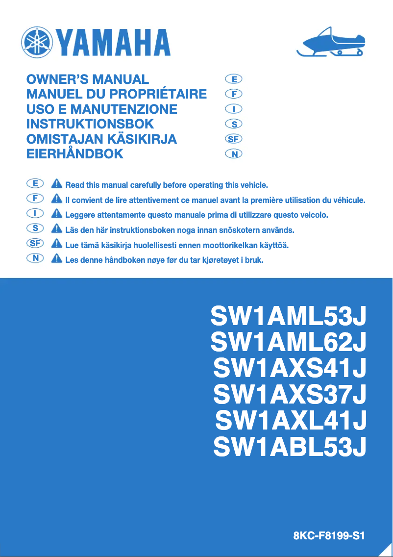 Page 1 de la notice Manuel utilisateur Yamaha Sidewinder X-TX SE 141 (2018)