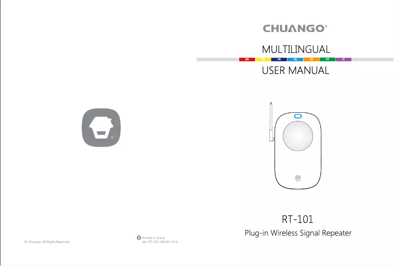 Página 1 del manual Manual de usuario Chuango RT-101