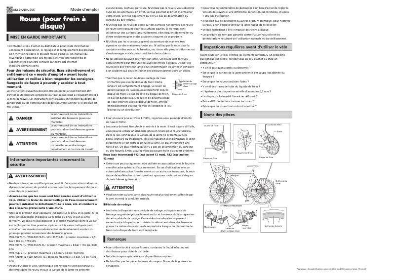 Página 1 del manual Manual de usuario Shimano WH-RS770-TL-R12