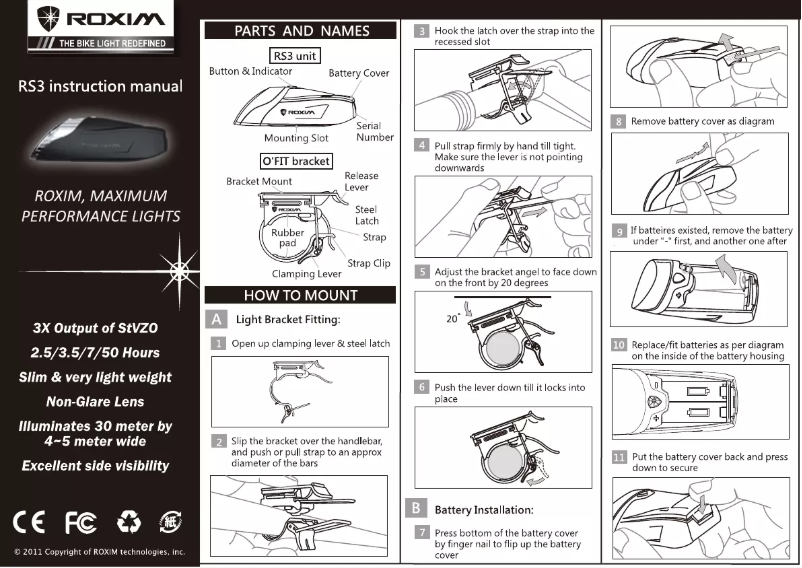 Page n°1 - Manuel utilisateur Roxim RS3