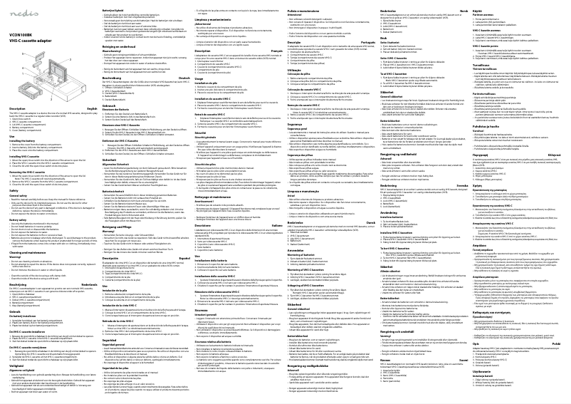 Image de la première page du manuel de l'appareil VCON100BK