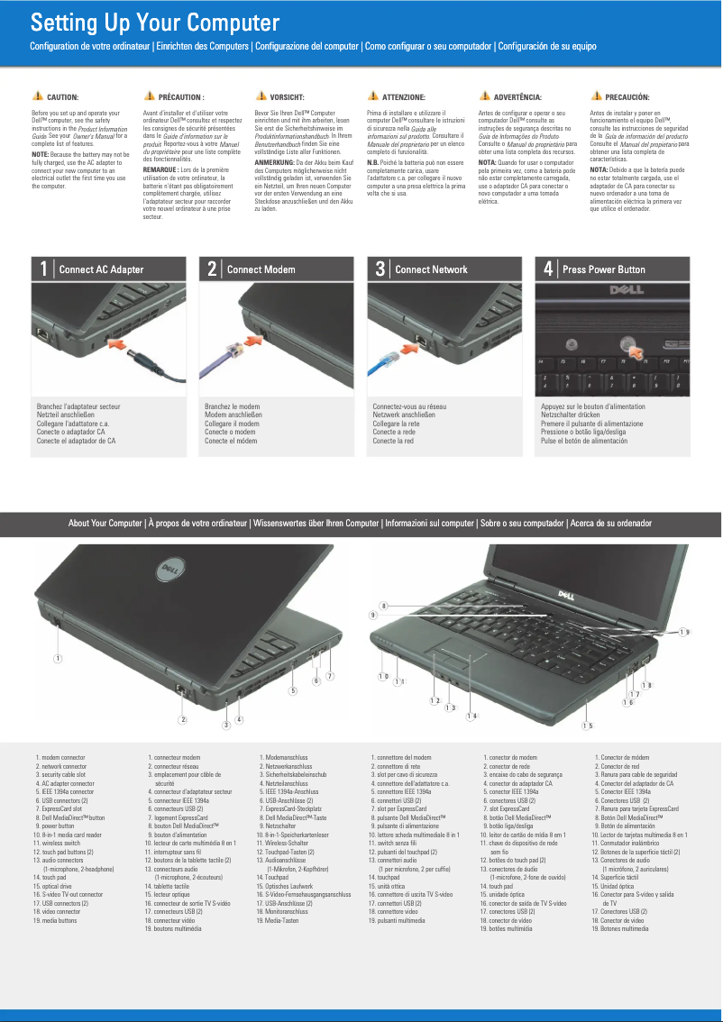 Page 1 de la notice Manuel utilisateur Dell Vostro 1400