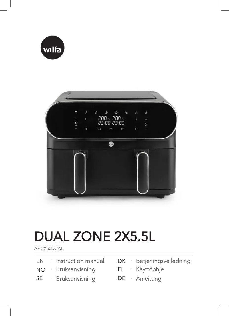 Page n°1 - Manuel utilisateur Wilfa Dual Zone AF-2X50DUAL