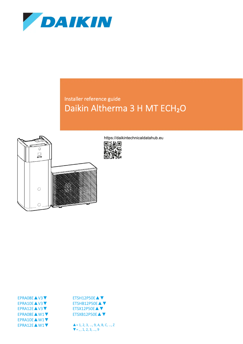 Page 1 de la notice Manuel utilisateur Daikin EPRA10EAW1