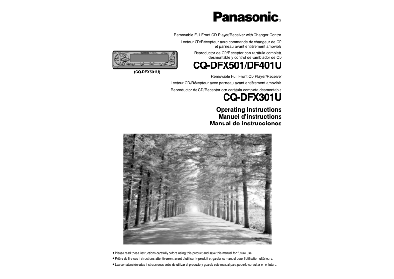 Page 1 de la notice Manuel utilisateur Panasonic CQ-DFX501