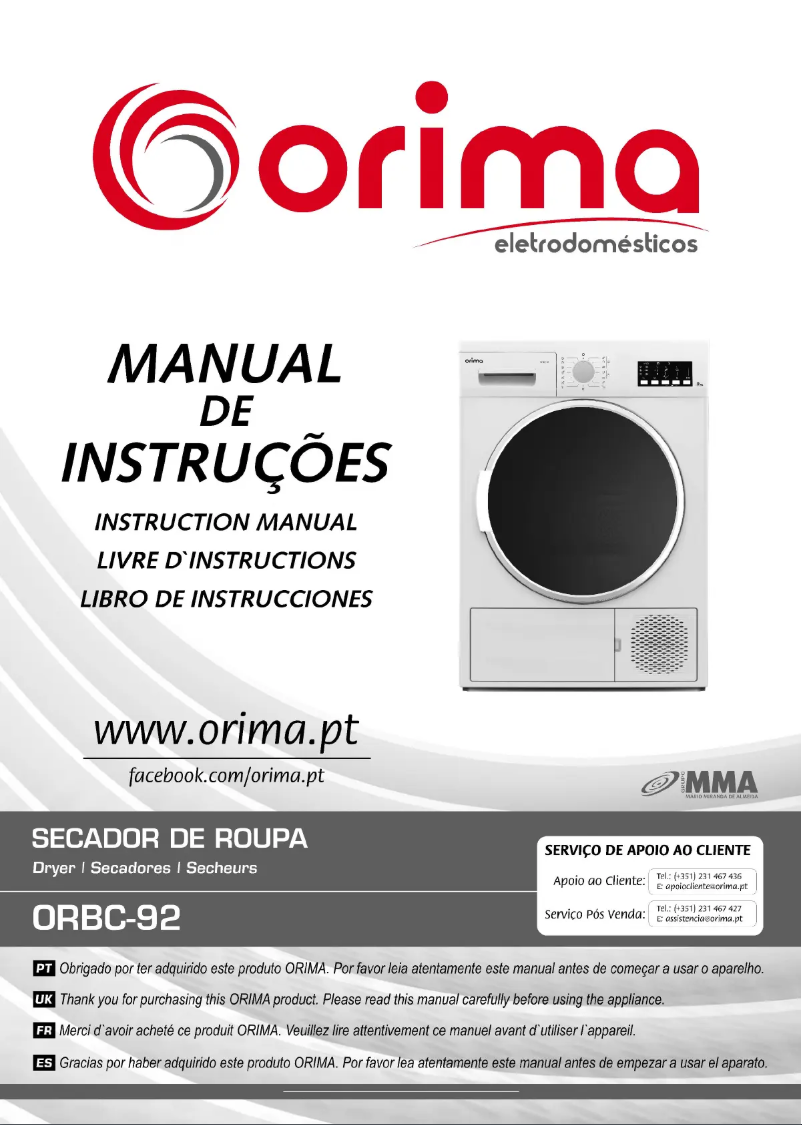 Page n°1 - Manuel utilisateur Orima ORBC-92