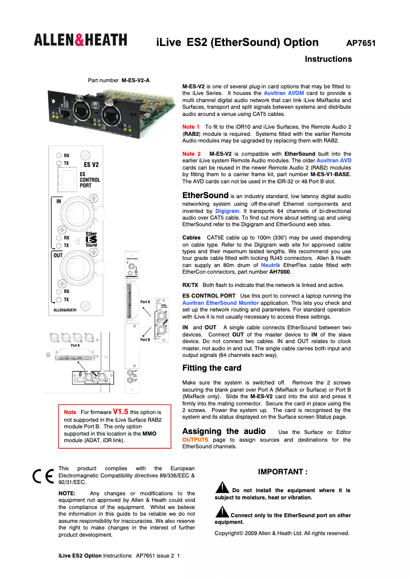 Image de la première page du manuel de l'appareil iLive ES2