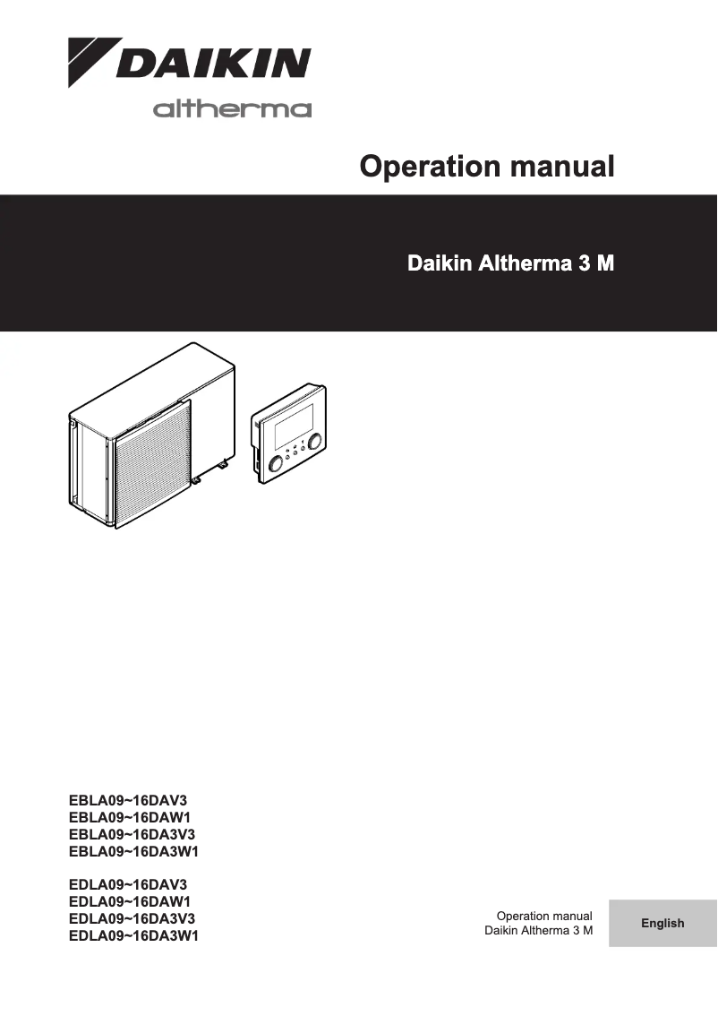 Image de la première page du manuel de l'appareil Altherma EDLA16DA3V3