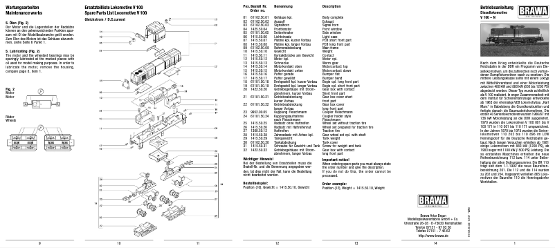 Page n°1 - Manuel utilisateur Brawa 61102 V 100 (N)