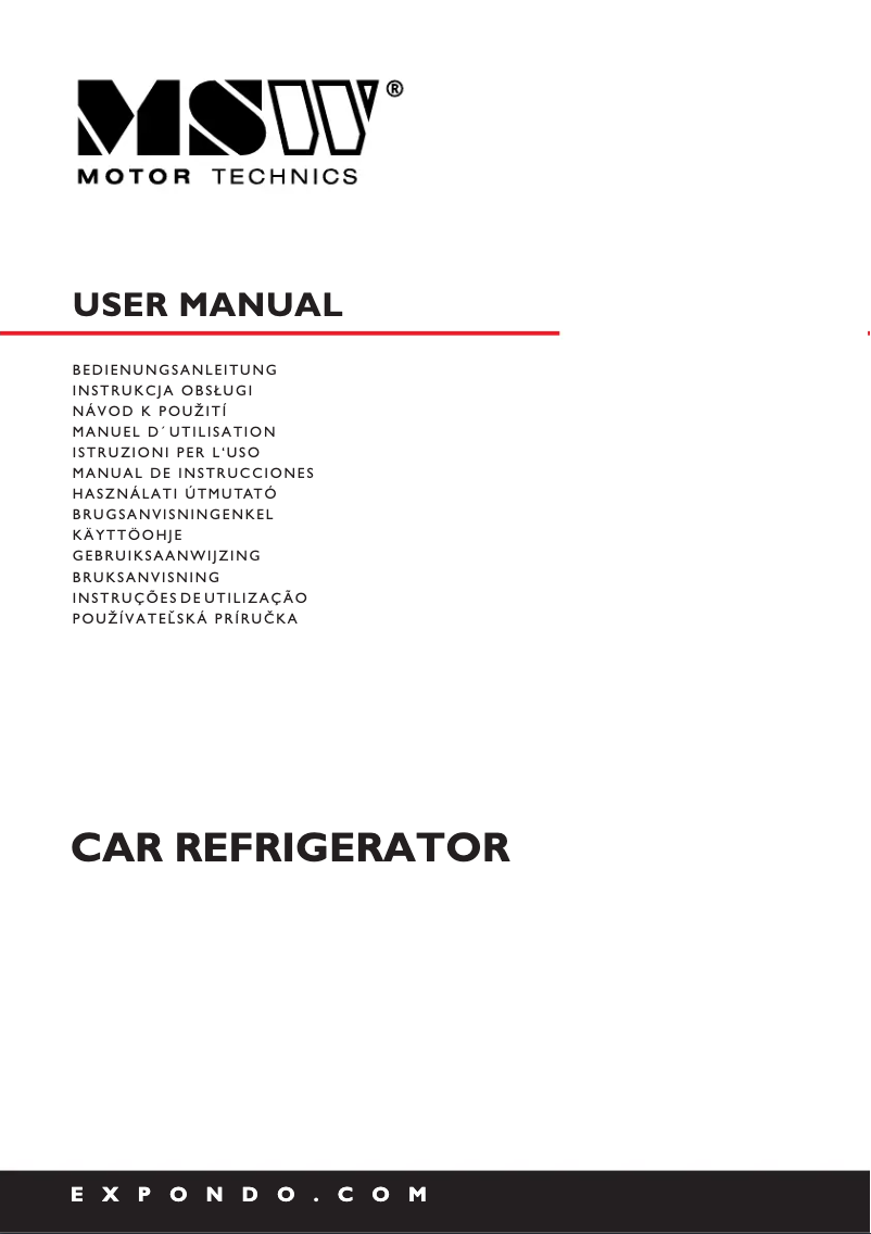 Image de la première page du manuel de l'appareil MSW-CRF40-BT