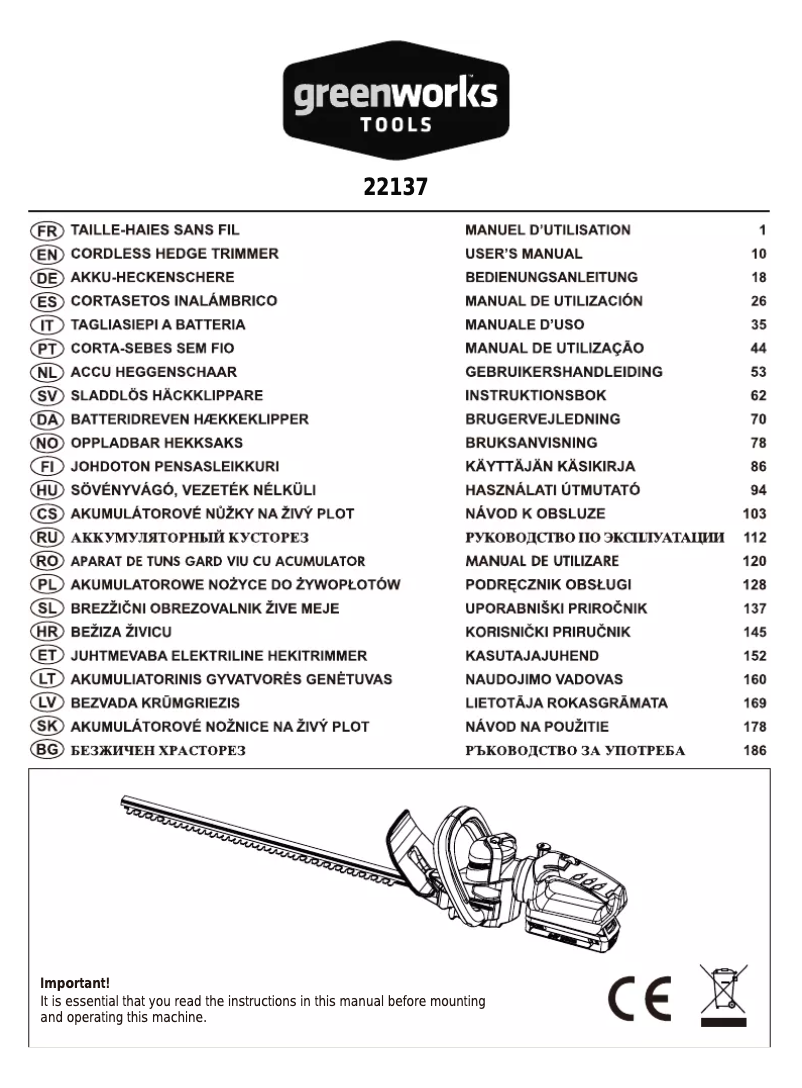 Image de la première page du manuel de l'appareil 22137