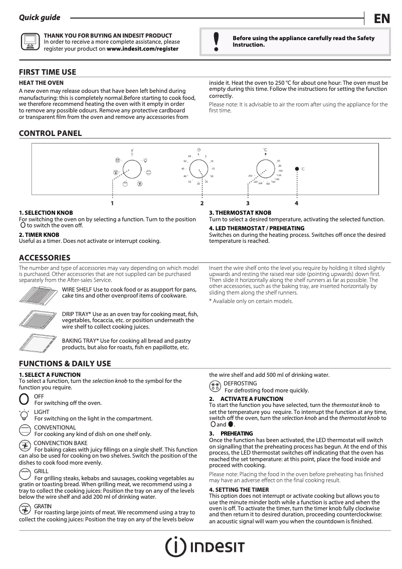 Page 1 de la notice Manuel utilisateur Indesit IFW 6530 IX UK