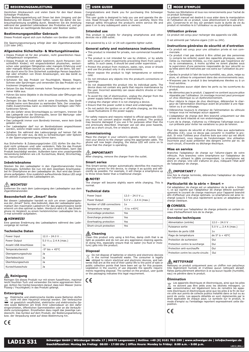 Imagen de la primera página del manual del dispositivo LAD12 531