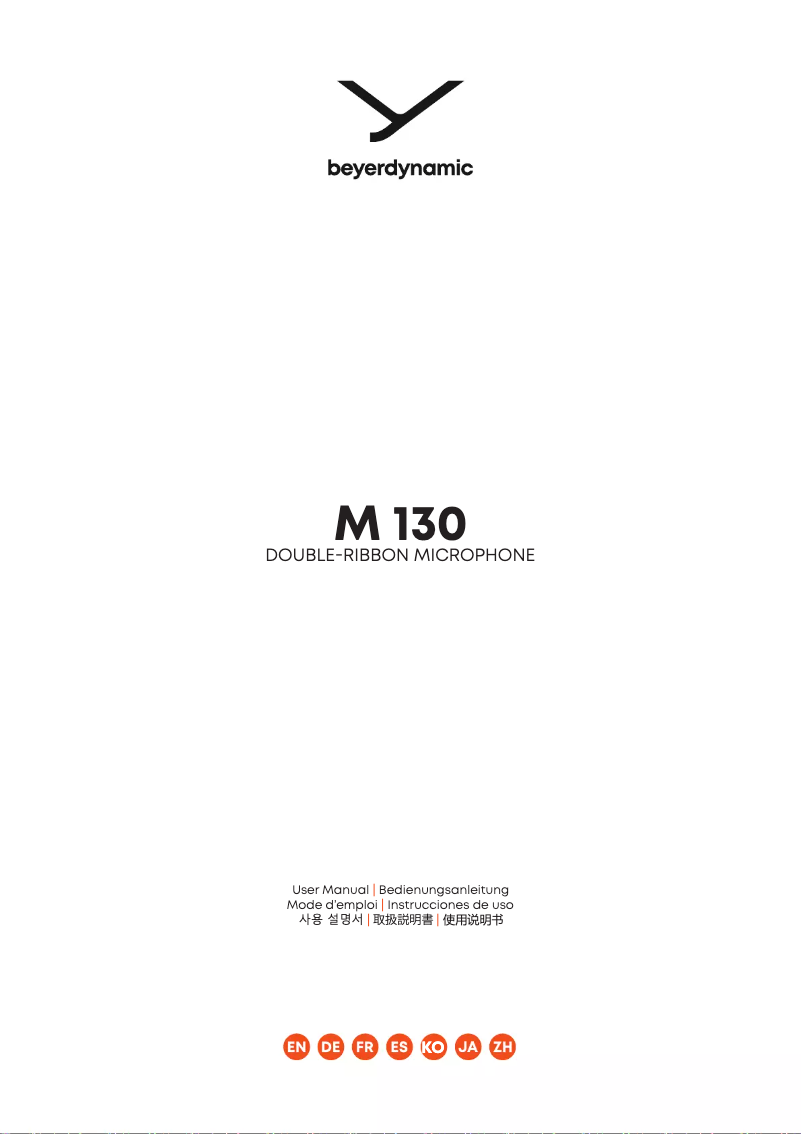 Page 1 de la notice Manuel utilisateur Beyerdynamic M 130