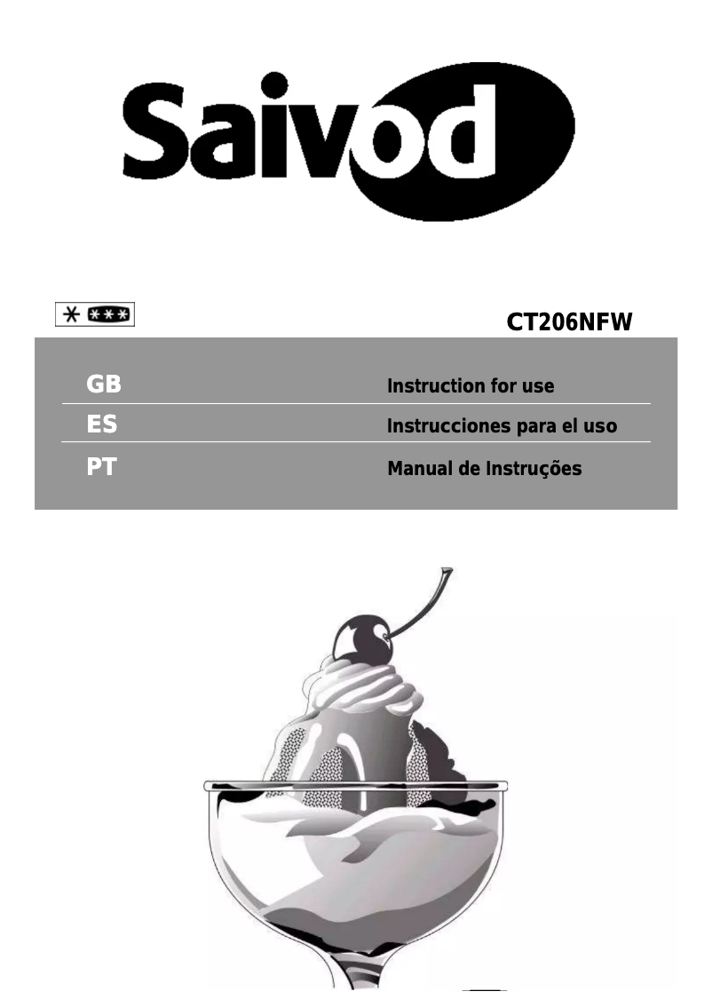 Page n°1 - Manuel utilisateur Saivod CT206NFW
