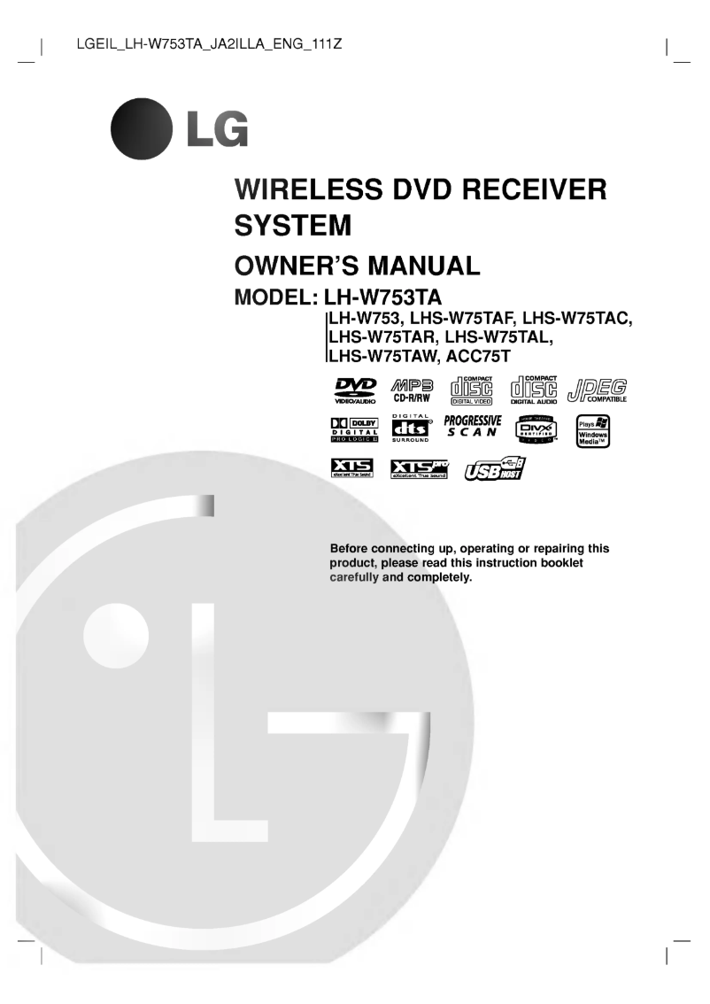 Página 1 del manual Manual de usuario LG LH-W753TA