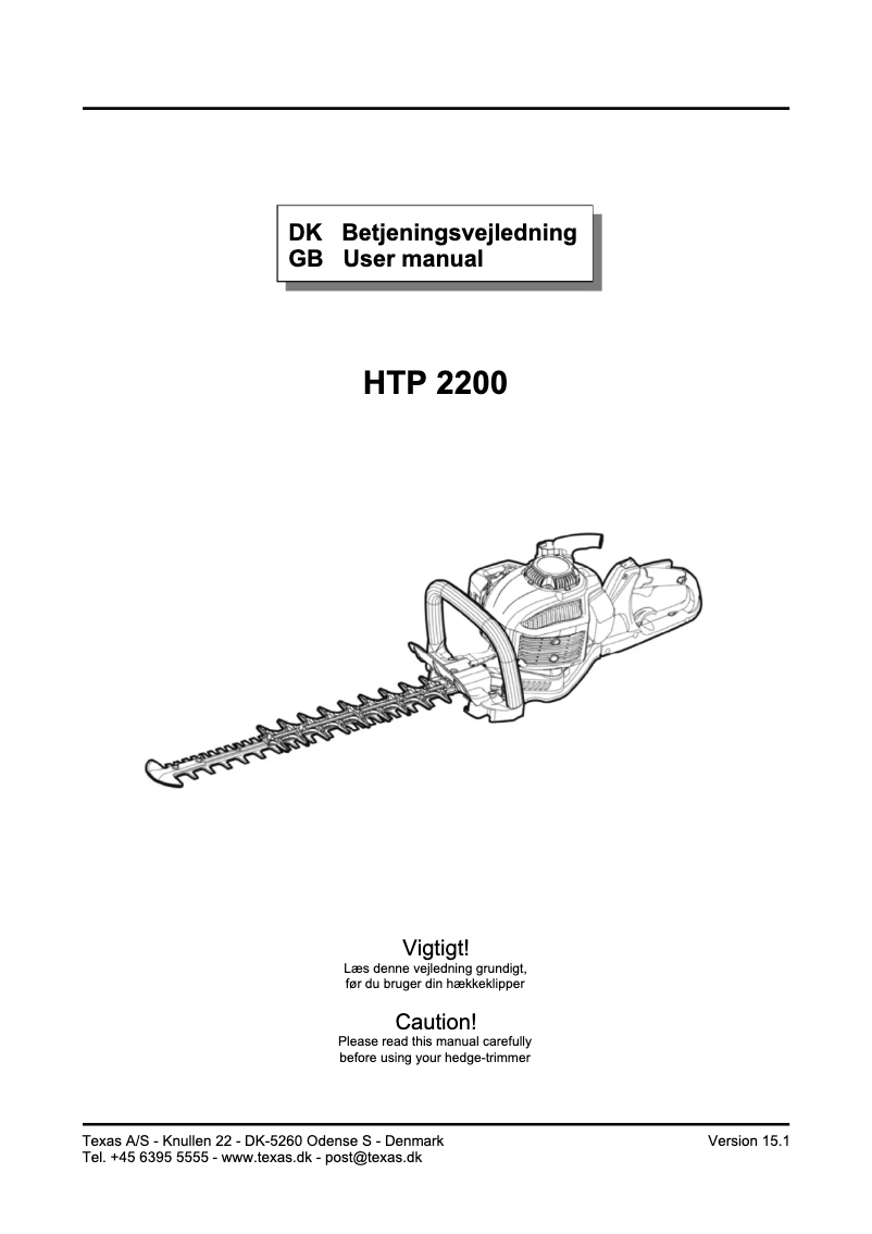 Page 1 de la notice Manuel utilisateur Texas HTP 2200