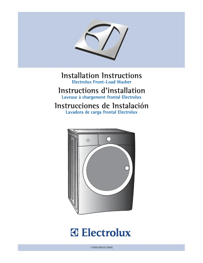 Page n°1 - Guide d'installation Electrolux EIFLW55HMB