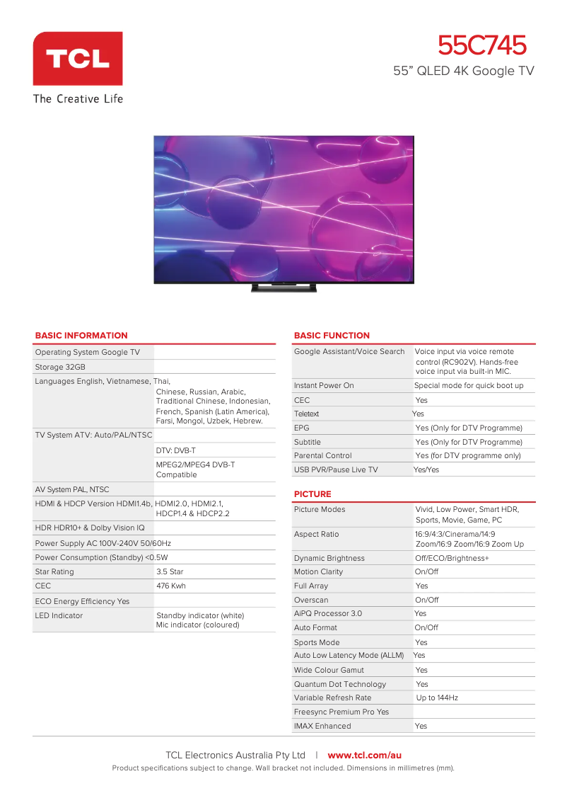 Image de la première page du manuel de l'appareil 55C745