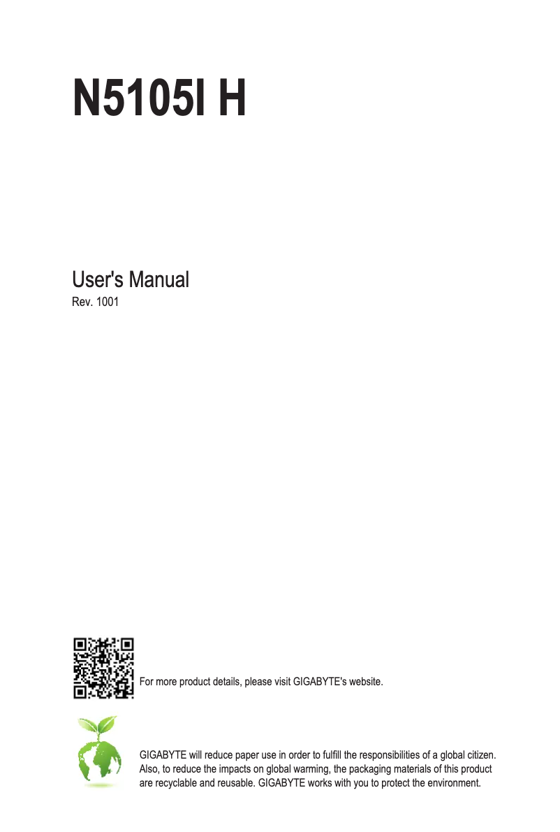 Image de la première page du manuel de l'appareil N5105I H