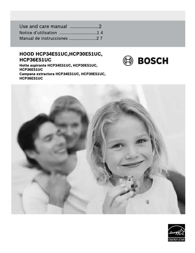 Page 1 of the manual User Manual Bosch HCP34E51UC