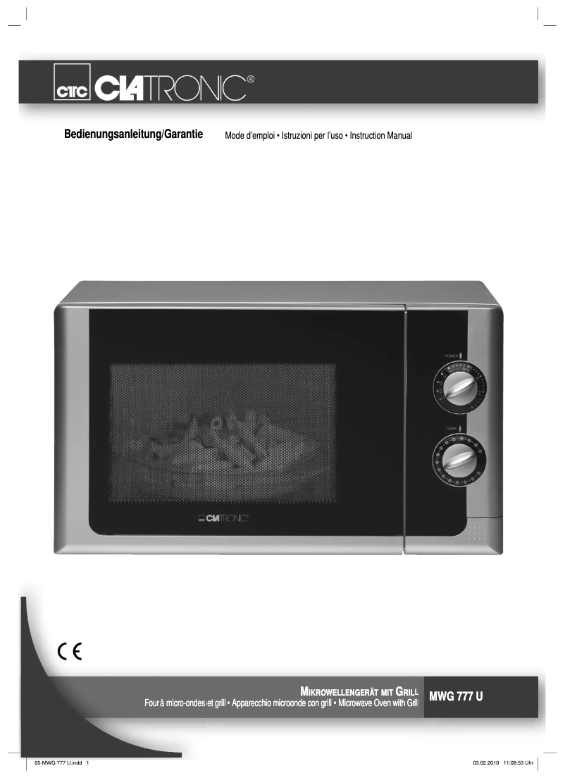 Image de la première page du manuel de l'appareil MWG 777 U