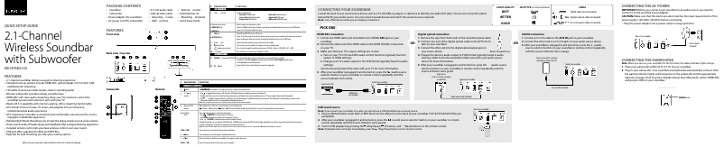 Image de la première page du manuel de l'appareil NS-HTSB2123