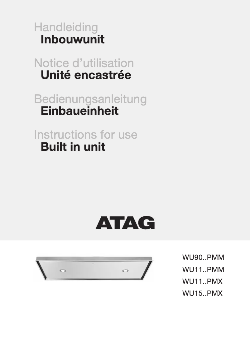 Page 1 de la notice Manuel utilisateur Atag WU9050PMM