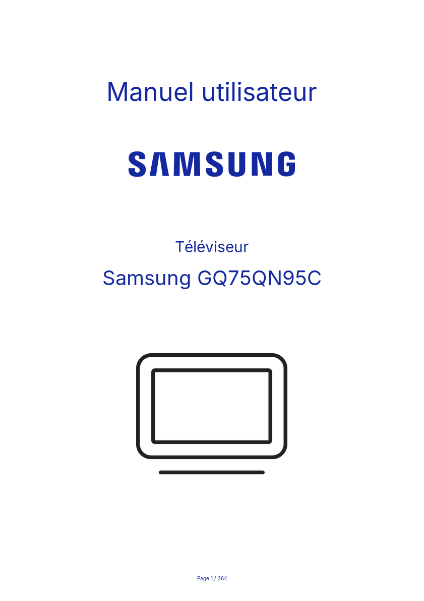 Page n°1 - Manuel utilisateur Samsung GQ75QN95C