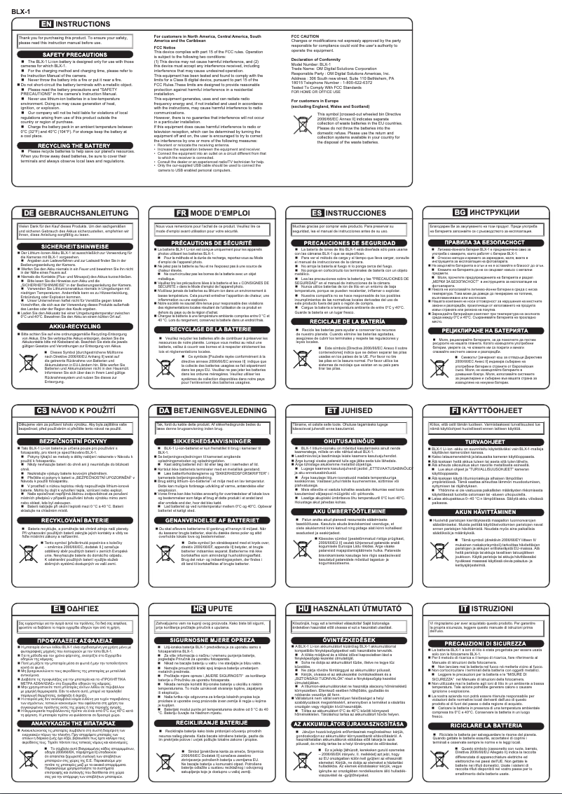 Page n°1 - Manuel utilisateur Olympus BLX‑1