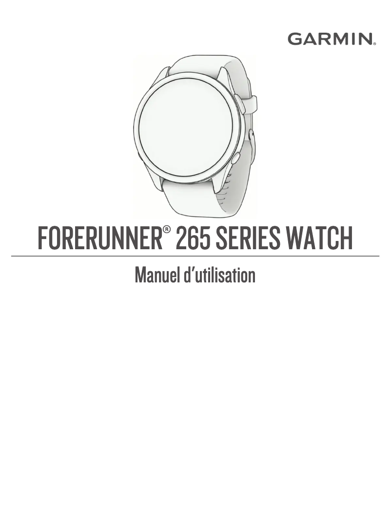 Page 1 de la notice Manuel utilisateur Garmin Forerunner 265