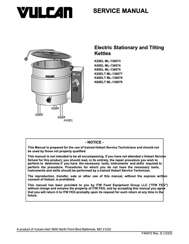 Page 1 de la notice Manuel utilisateur Vulcan K60ELT