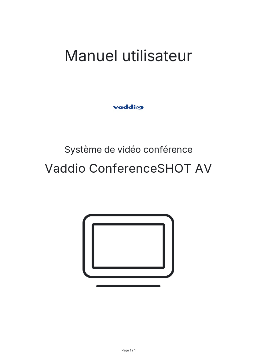 Image de la première page du manuel de l'appareil ConferenceSHOT AV