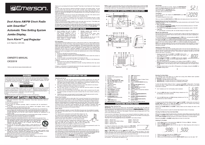 Page n°1 - Manuel utilisateur Emerson CKS3518