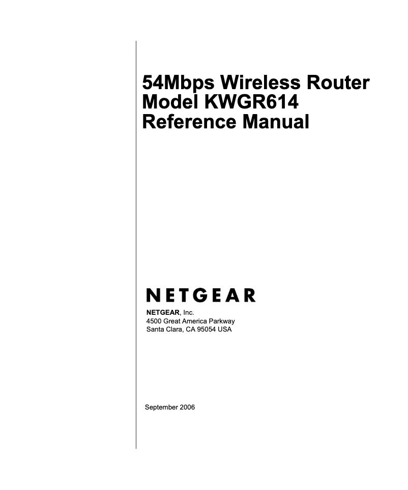 Page 1 de la notice Manuel utilisateur Netgear KWGR614