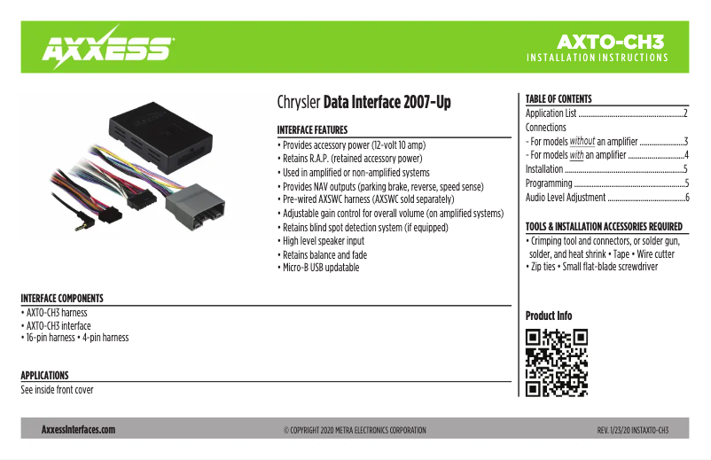 Página 1 del manual Manual de usuario AXESS AXTO-CH3