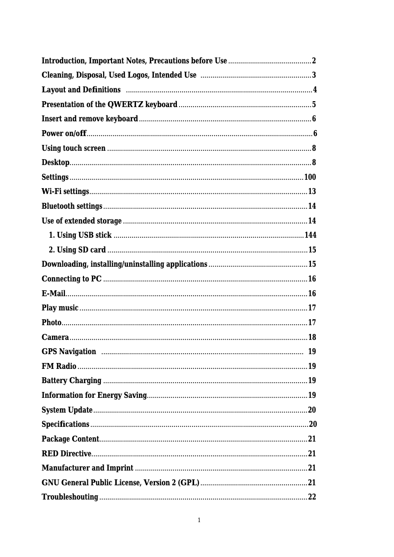 Page n°1 - Manuel utilisateur Captiva Pad 10