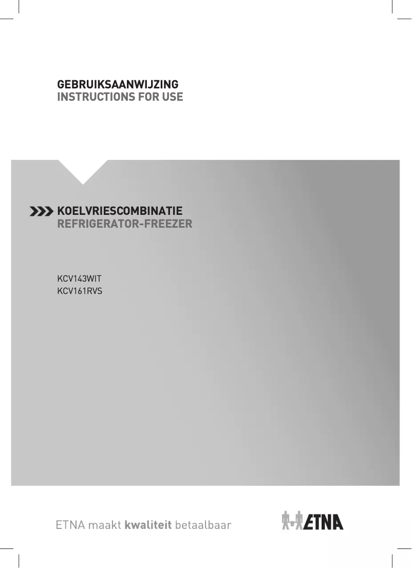 Page n°1 - Manuel utilisateur Etna KCV161RVS