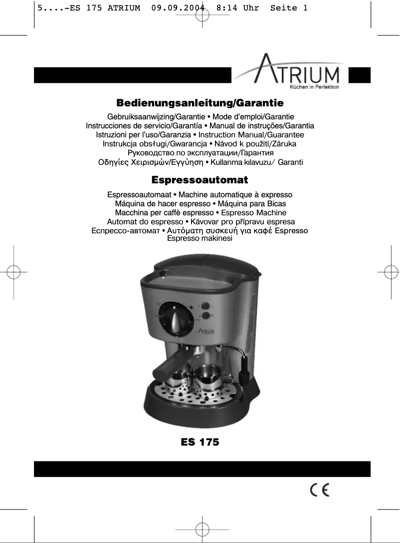 Page 1 de la notice Manuel utilisateur Atrium ES 175