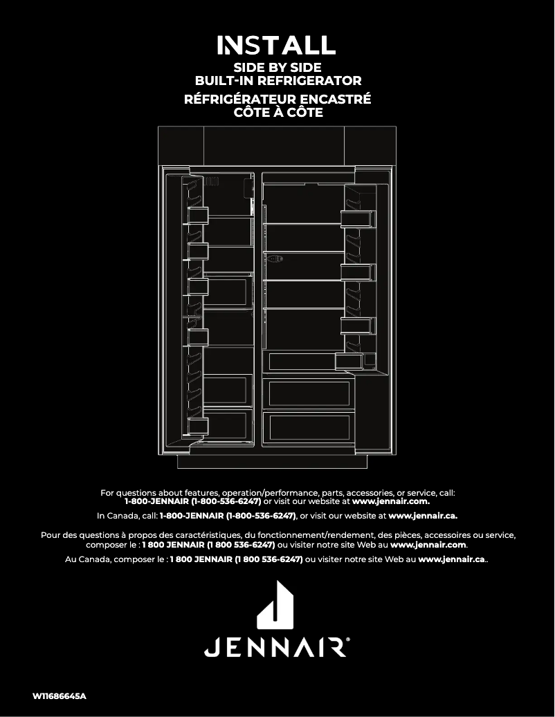 Page 1 de la notice Guide d'installation Jenn-Air JBSFS42NMX