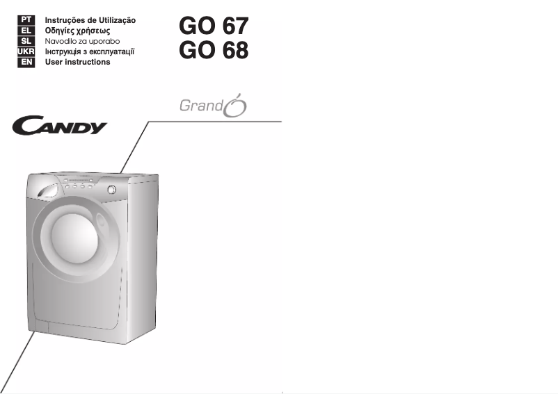 Page 1 de la notice Manuel utilisateur Candy GO 68-18S