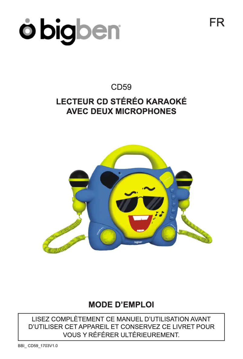 Image de la première page du manuel de l'appareil CD59