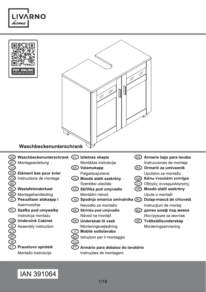 Page 1 de la notice Manuel utilisateur Livarno Lux IAN 391064