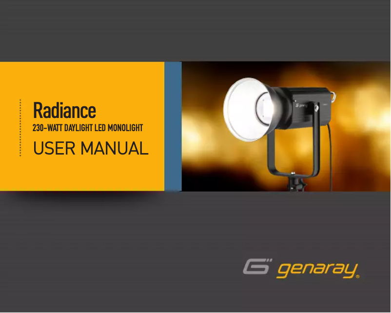 Page 1 de la notice Manuel utilisateur Genaray Radiance