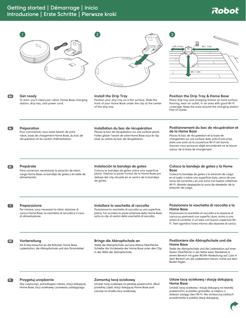 Page 1 de la notice Guide de démarrage rapide iRobot Roomba Combo J5
