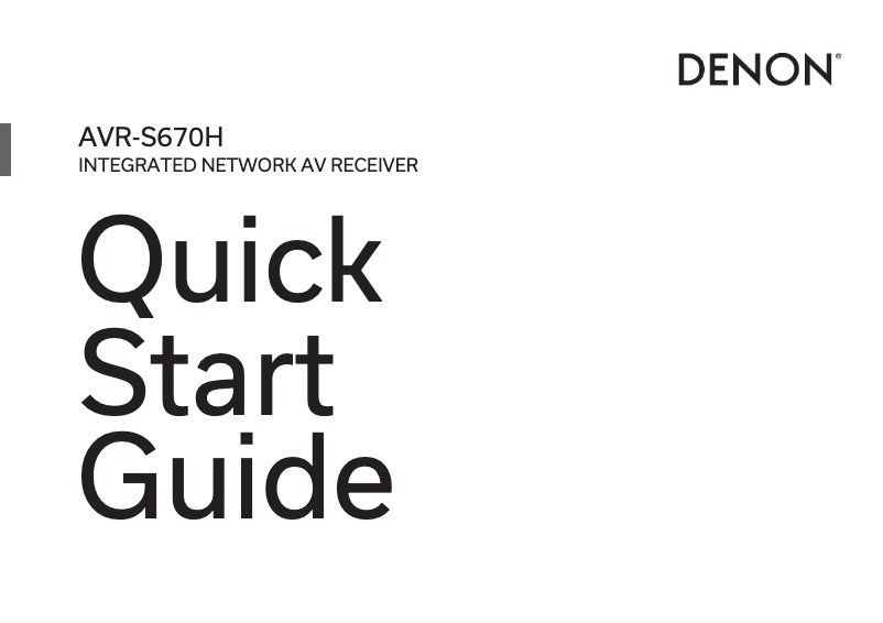 Page n°1 - Guide de démarrage rapide Denon AVR-S670H
