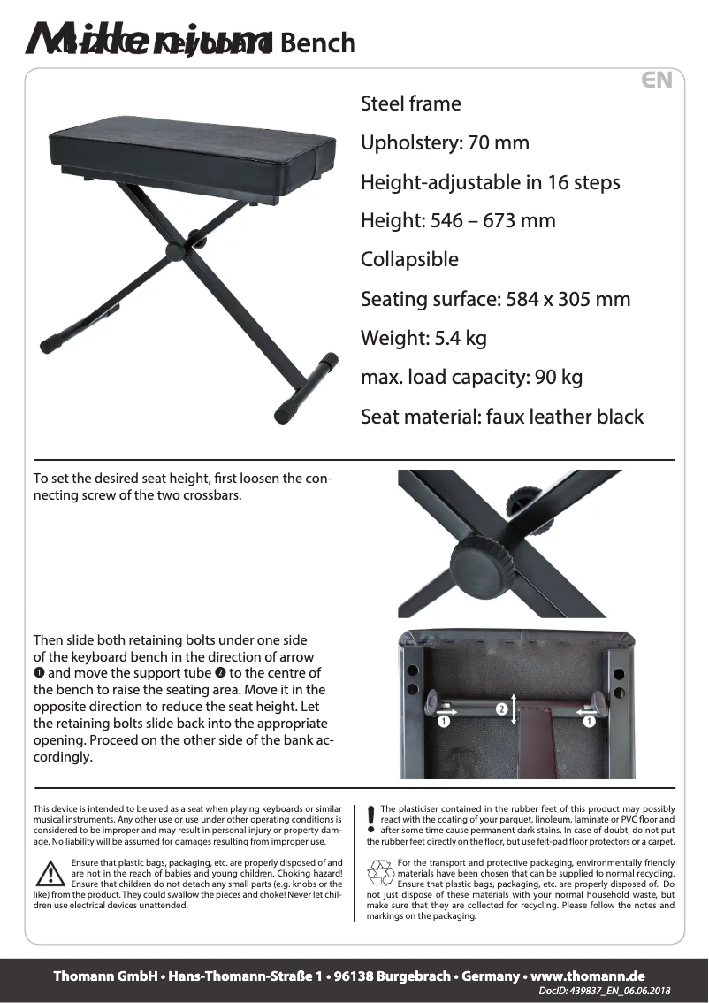 Page 1 de la notice Manuel utilisateur Millenium KB-2007